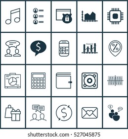 Set Of 20 Universal Editable Icons. Can Be Used For Web, Mobile And App Design. Includes Elements Such As Discount Location, Wallet, Calculation And More.