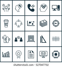 Set Of 20 Universal Editable Icons. Can Be Used For Web, Mobile And App Design. Includes Elements Such As Airport Construction, Curriculum Vitae, Cellular Data And More.