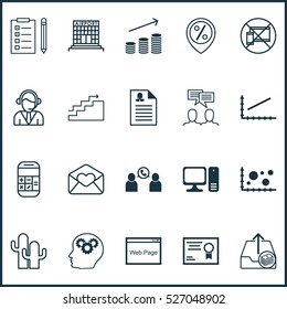 Set Of 20 Universal Editable Icons. Can Be Used For Web, Mobile And App Design. Includes Elements Such As Phone Conference, Airport Construction, Operator And More.