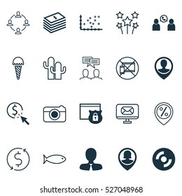 Set Of 20 Universal Editable Icons. Can Be Used For Web, Mobile And App Design. Includes Elements Such As Frozen Food, Blank Cd, Festive Fireworks And More.