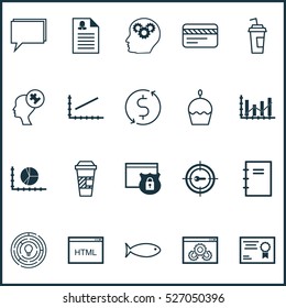 Set Of 20 Universal Editable Icons. Can Be Used For Web, Mobile And App Design. Includes Elements Such As Innovation, Human Mind, Female Application And More.