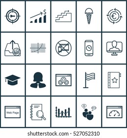 Set Of 20 Universal Editable Icons. Can Be Used For Web, Mobile And App Design. Includes Elements Such As Successful Investment, Currency Recycle, Online Identity And More.
