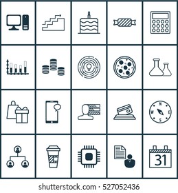 Set Of 20 Universal Editable Icons. Can Be Used For Web, Mobile And App Design. Includes Elements Such As Personal Skills, Shopping, Takeaway Coffee And More.