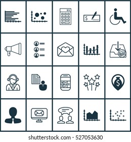 Set Of 20 Universal Editable Icons. Can Be Used For Web, Mobile And App Design. Includes Elements Such As Festive Fireworks, Operator, Bars Chart And More.