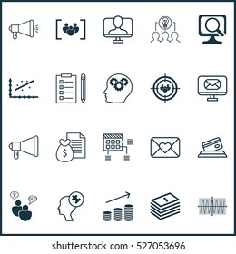 Set Of 20 Universal Editable Icons. Can Be Used For Web, Mobile And App Design. Includes Elements Such As Collaborative Solution, Questionnaire, Cosinus Diagram And More.
