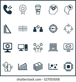 Set Of 20 Universal Editable Icons. Can Be Used For Web, Mobile And App Design. Includes Elements Such As Phone Conference, Keyword Marketing, Festive Fireworks And More.