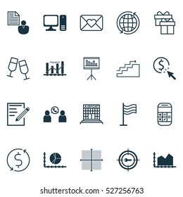 Set Of 20 Universal Editable Icons. Can Be Used For Web, Mobile And App Design. Includes Elements Such As Report, Presentation, Paper And More.