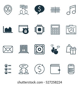 Set Of 20 Universal Editable Icons. Can Be Used For Web, Mobile And App Design. Includes Elements Such As Cosinus Diagram, Wallet, Discussion And More.