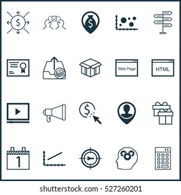 Set Of 20 Universal Editable Icons. Can Be Used For Web, Mobile And App Design. Includes Elements Such As Brain Process, Money Navigation, Money And More.