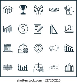 Set Of 20 Universal Editable Icons. Can Be Used For Web, Mobile And App Design. Includes Elements Such As Cosinus Diagram, Money Trasnfer, Profit Graph And More.