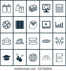 Set Of 20 Universal Editable Icons. Can Be Used For Web, Mobile And App Design. Includes Elements Such As Savings, Brain Process, Cooperation And More.