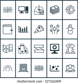 Set Of 20 Universal Editable Icons. Can Be Used For Web, Mobile And App Design. Includes Elements Such As Social Profile, Raise Diagram, Cooperation And More.