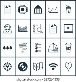 Set Of 20 Universal Editable Icons. Can Be Used For Web, Mobile And App Design. Includes Elements Such As Video Player, Wireless, Operator And More.