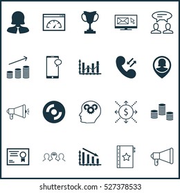 Set Of 20 Universal Editable Icons. Can Be Used For Web, Mobile And App Design. Includes Elements Such As Newsletter, Coins Growth, Certificate And More.