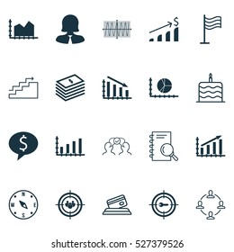 Set Of 20 Universal Editable Icons. Can Be Used For Web, Mobile And App Design. Includes Elements Such As Keyword Marketing, Successful Investment, Business Deal And More.