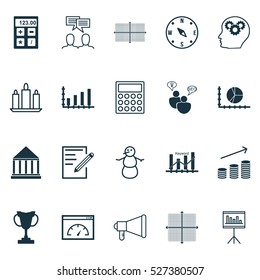 Set Of 20 Universal Editable Icons. Can Be Used For Web, Mobile And App Design. Includes Elements Such As Announcement, Wax, Coins Growth And More.