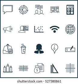 Set Of 20 Universal Editable Icons. Can Be Used For Web, Mobile And App Design. Includes Elements Such As World, Wax, Business Woman And More.