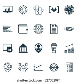 Set Of 20 Universal Editable Icons. Can Be Used For Web, Mobile And App Design. Includes Elements Such As Cacti, Business Goal, Market Research And More.