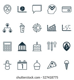 Set Of 20 Universal Editable Icons. Can Be Used For Web, Mobile And App Design. Includes Elements Such As Conference, Drink Cup, Plot Diagram And More.