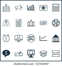 Set Of 20 Universal Editable Icons. Can Be Used For Web, Mobile And App Design. Includes Elements Such As Pizza Meal, Time Management, Online Identity And More.