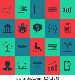 Set Of 20 Universal Editable Icons. Can Be Used For Web, Mobile And App Design. Includes Elements Such As Plot Diagram, Agenda, Personal Skills And More.