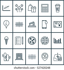 Set Of 20 Universal Editable Icons. Can Be Used For Web, Mobile And App Design. Includes Elements Such As Frozen Food, Cacti, Savings And More.