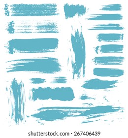 set of 20 vector brush strokes and stains 