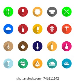 Set of 20 vector food and drink icons