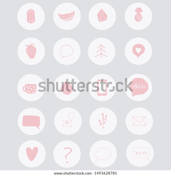 Set Vector Icons Highlight Instagram Stock Vector Royalty Free