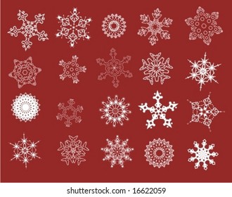 Set of 20 vector snowflakes for Your Christmas decorations