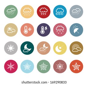 Set of 20 weather related icons