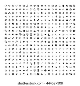 Set of 200 Universal Icons. Simple Flat Style. Business, internet, web design.