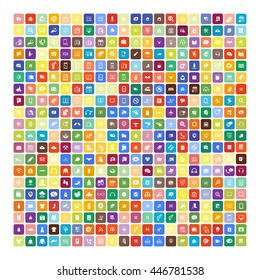 Set of 200 Universal Icons. Simple Flat Style. Business, internet, web design.