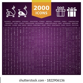 Set of 2000 High Quality Thin Line Icons . Isolated Vector Elements