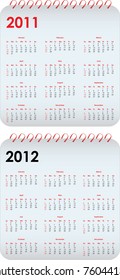 set of 2011 and 2012 calendar