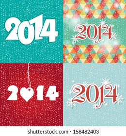 Set of 2014 new year backgrounds