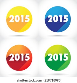set of 2015 theme in flat design