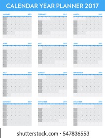 a set of 2017 year planner calender template