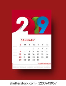 Set of 2019 calendar design vector 