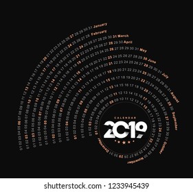 Set of 2019 calendar design vector 