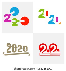 Set of 2020 logo design concept vector template, Icon Symbol, Illustration