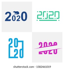 Set of 2020 logo design concept vector template, Icon Symbol, Illustration
