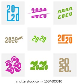 Set of 2020 logo design concept vector template, Icon Symbol, Illustration