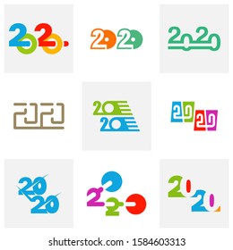 Set of 2020 logo design concept vector template, Icon Symbol, Illustration