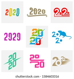 Set of 2020 logo design concept vector template, Icon Symbol, Illustration