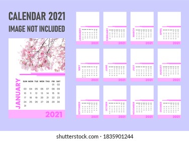 conjunto de diseño de plantillas de calendario 2021