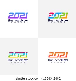 Set of 2021 logo design vector template, Illustration 2021 design Concept, Icon symbol