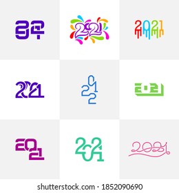 Set of 2021 logo vector template, Creative 2021 logo design concepts, Icon symbol, Happy new year logo