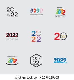 conjunto de plantillas de diseño del logotipo de Año Nuevo Feliz 2022