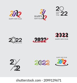 set of 2022 Happy New Year logo design template